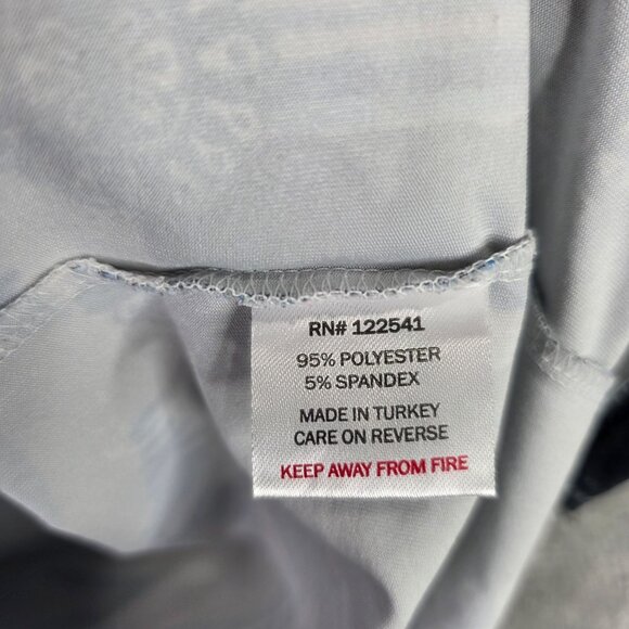 Womens Mely New York Blue & White Print Sleeveless Top Short Sleeve Polyester L - Picture 3 of 8